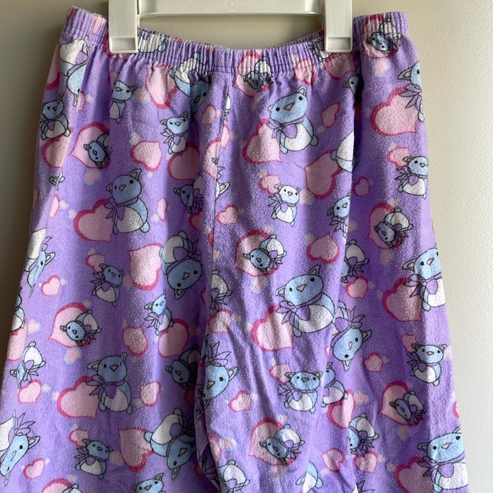 Cute Pajama Pants Size L/XL Hearts Graphic